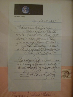 Brief von DeForest Kelley